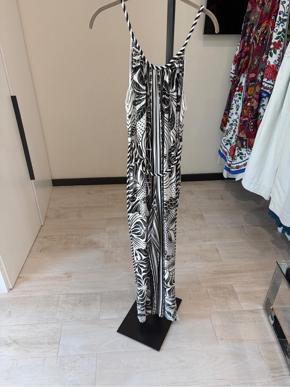 Farm Rio Elegance Scarf Linen Blend Wide-Leg Jumpsuit - Picture 4 of 7